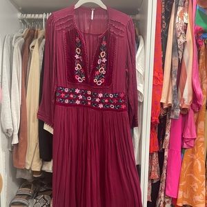 Free People Embroidered Mini Dress